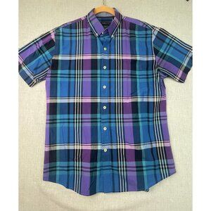 Van Heusen Men's Classic Multicolor Plaid Button-Down Long Sleeve Shirt M USED